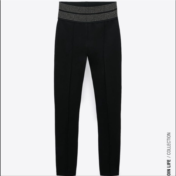 Nwt zara high rise stud legging size medium - Picture 2 of 6